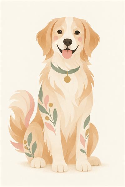 Dog — Chinese zodiac illustration in flat vector style