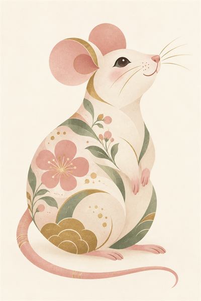Rat — Chinese zodiac illustration in flat vector style